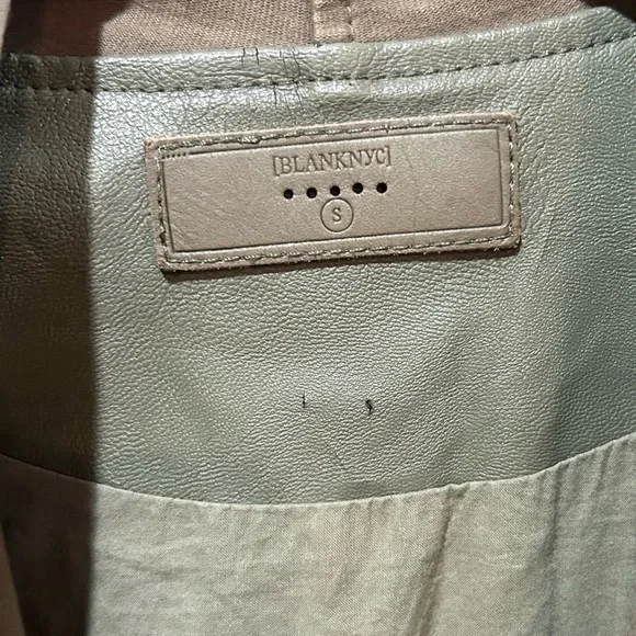 BlankNYC Olive Green Vegan Leather Moto Jacket Size S - Picture 12 of 13